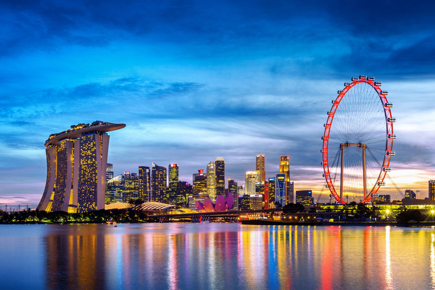 singapore in the night time